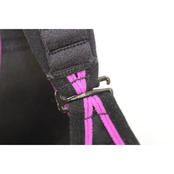 CACIQUE Adjustable Strap MAX SUPPORT Lined Sports Bra 42DD Black/Purple - Picture 6 of 8